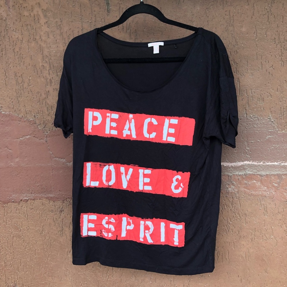 NWOT Peace Love & Esprit T Shirt